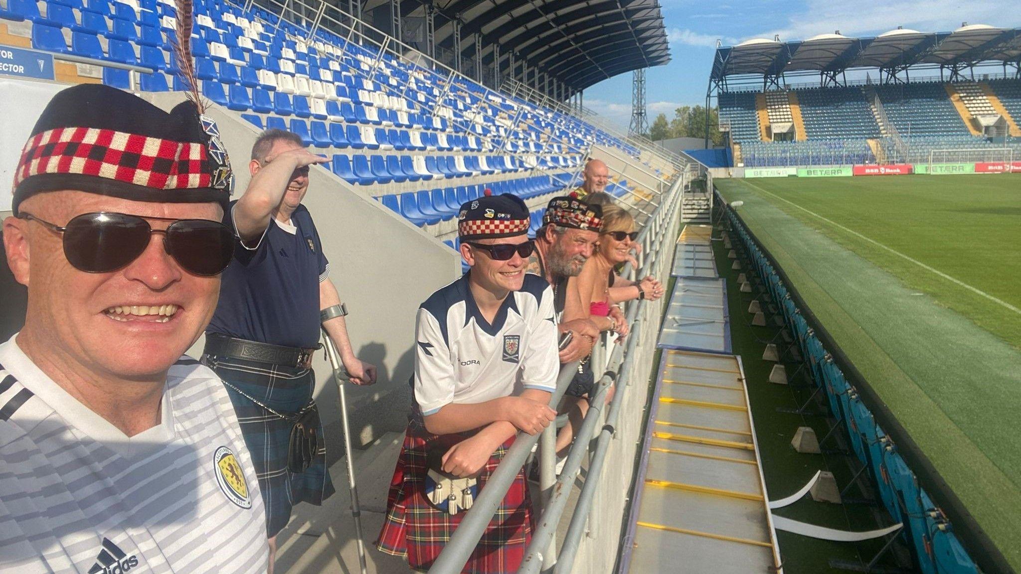 Fans outside the stadium ahead of the match
