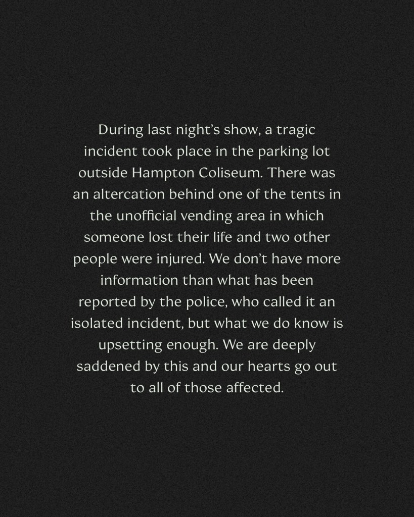 Phish addresses fatal stabbing outside Virginia concert