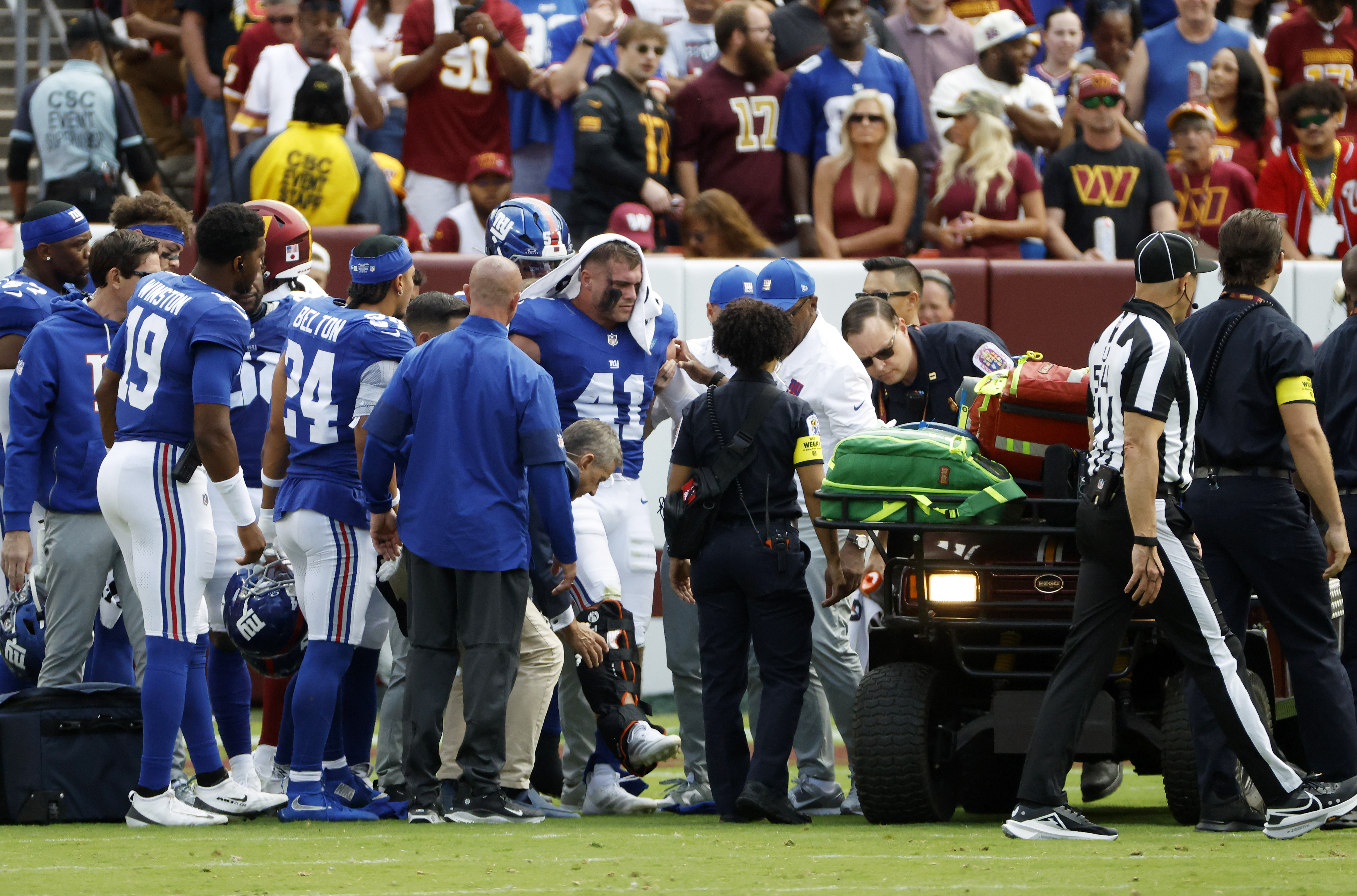 Mcfadden carted off the field during the Sept. 7 game