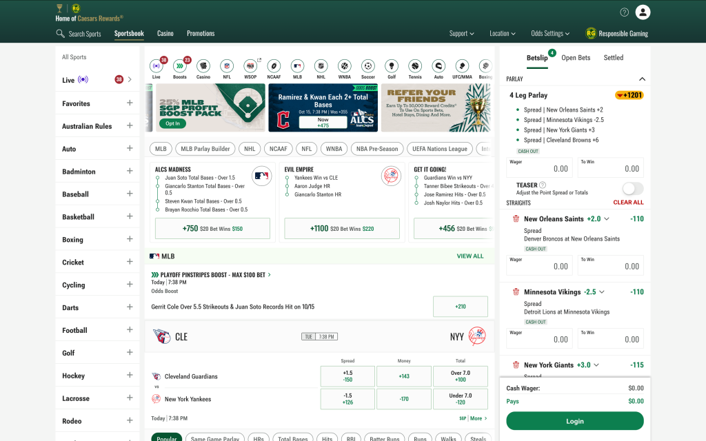 Caesars promo screenshot