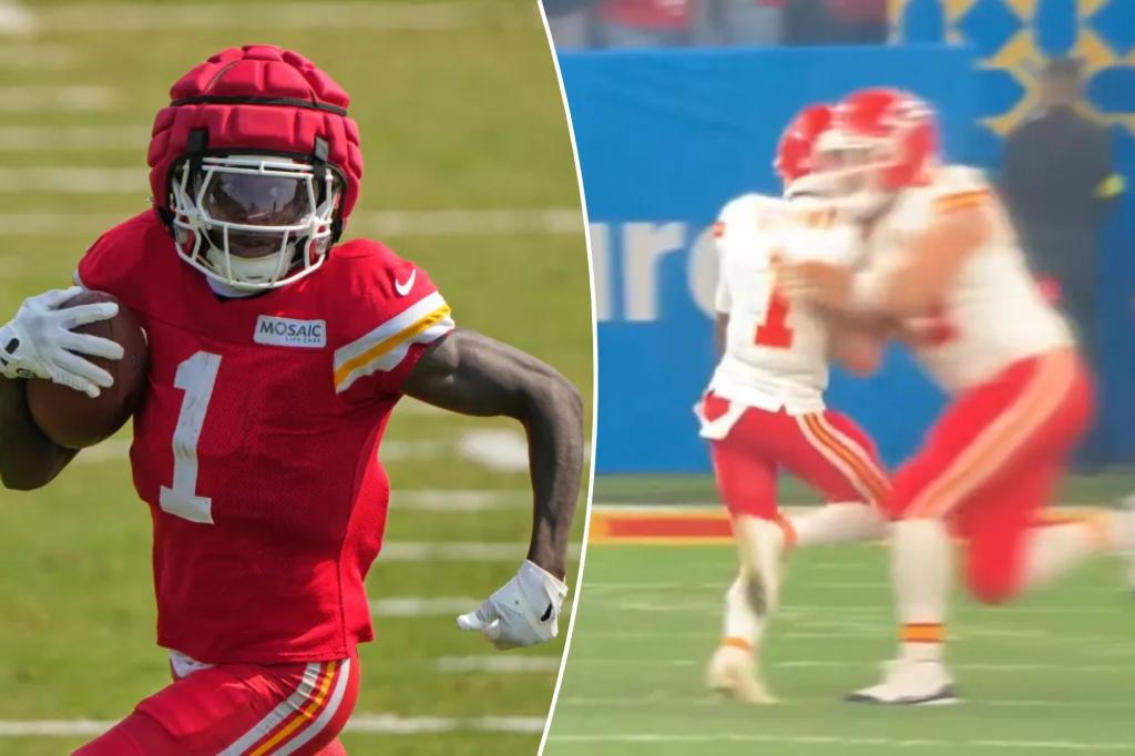 Chiefs’ Xavier Worthy ruled out for Week 2 after collision with Travis Kelce