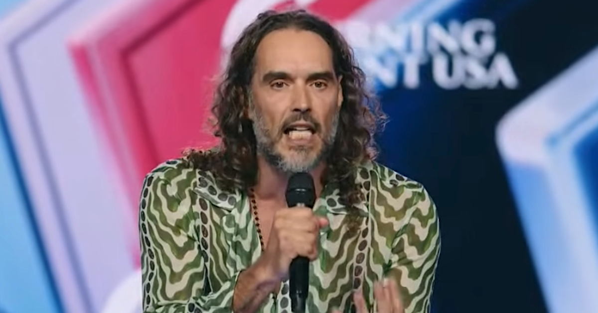 Russell Brand targets Katy Perry’s romance with Justin Trudeau at Turning Point USA event