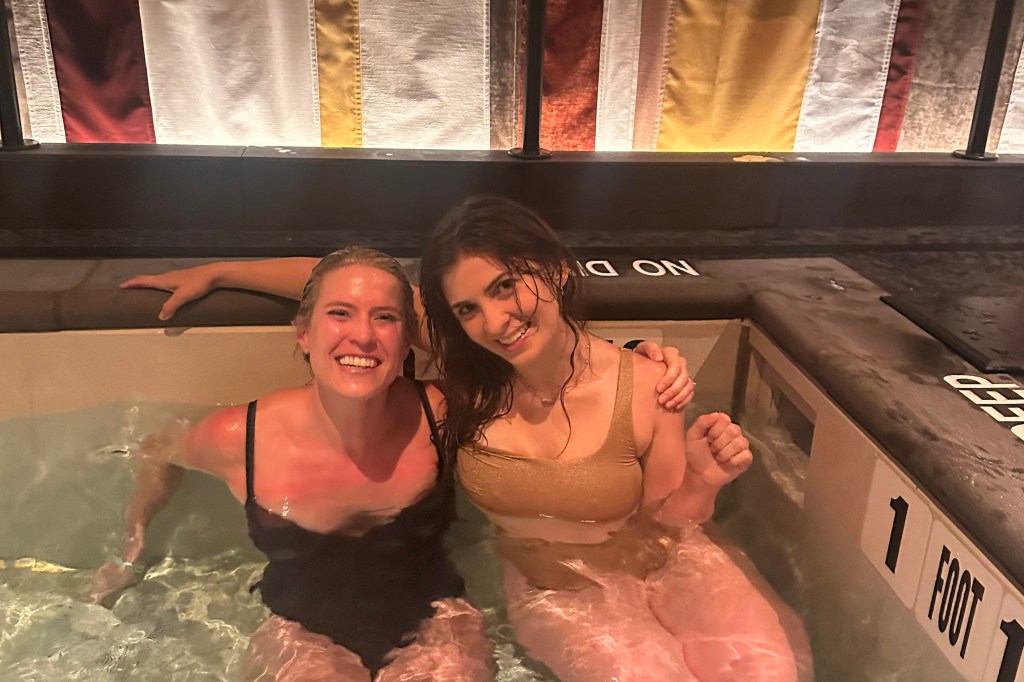 Me and Emma in the cold plunge