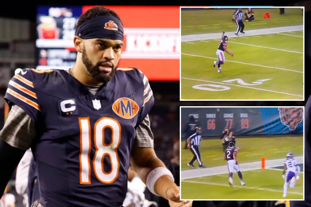 Bears players react after the Vikings sealed the comeback win