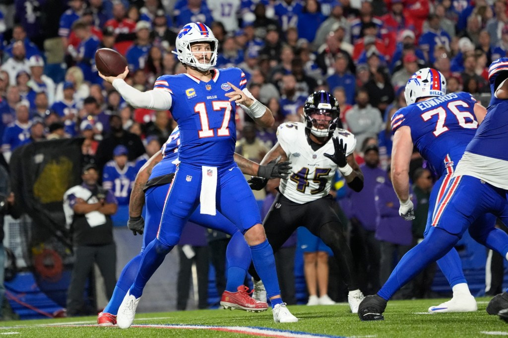 Josh Allen attempts a pass