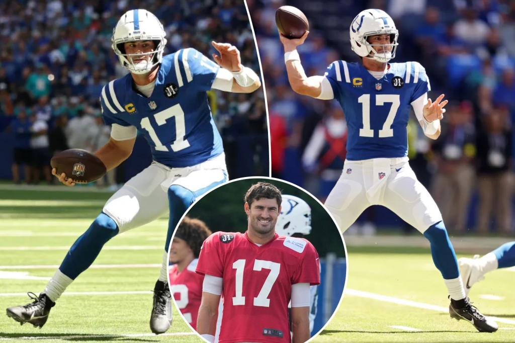 Jones throws a pass for Indianapolis