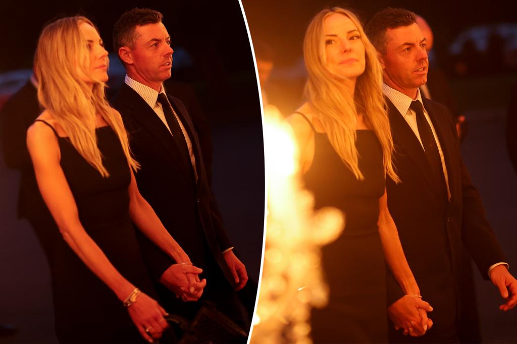 McIlroy and Erica Stoll arrive at Ryder Cup gala hand in hand amid reconciliation