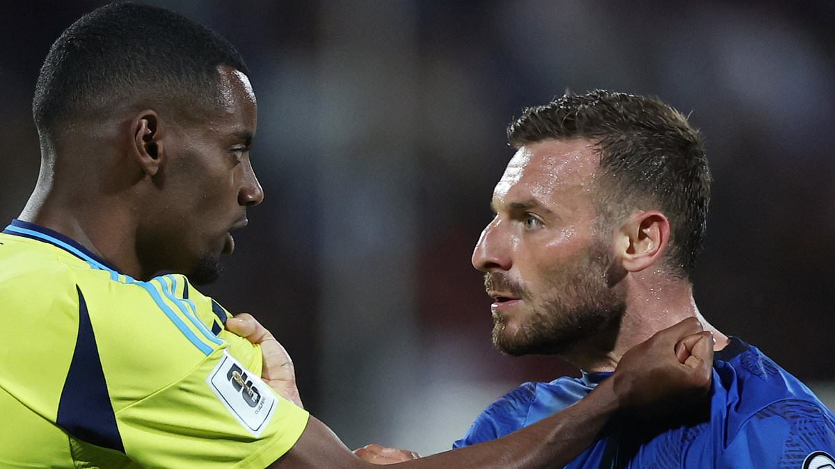 Alexander Isak booked on return as Sweden stunned 2-0 by Kosovo in World Cup qualifying