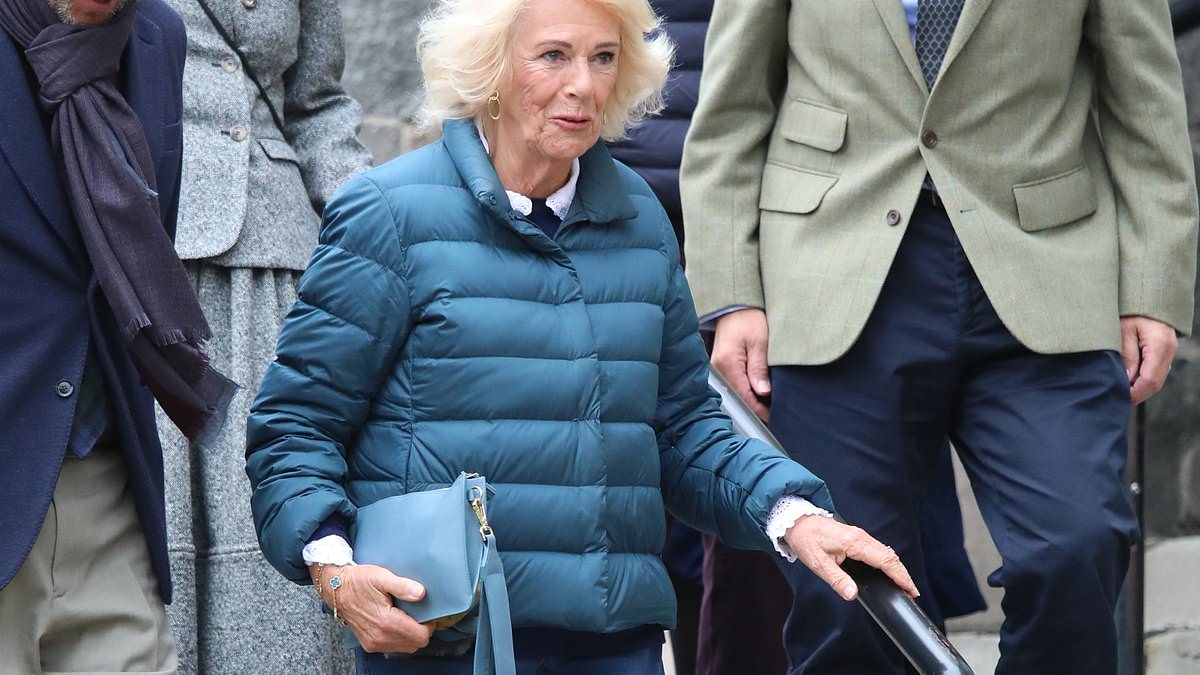 Queen Camilla wears blue jeans at Braemar Literary Festival in Scotland
