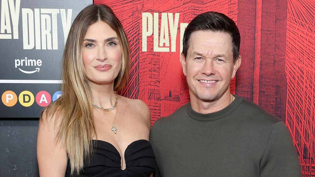 Mark Wahlberg makes rare red carpet appearance with wife and all four kids at Play Dirty premiere