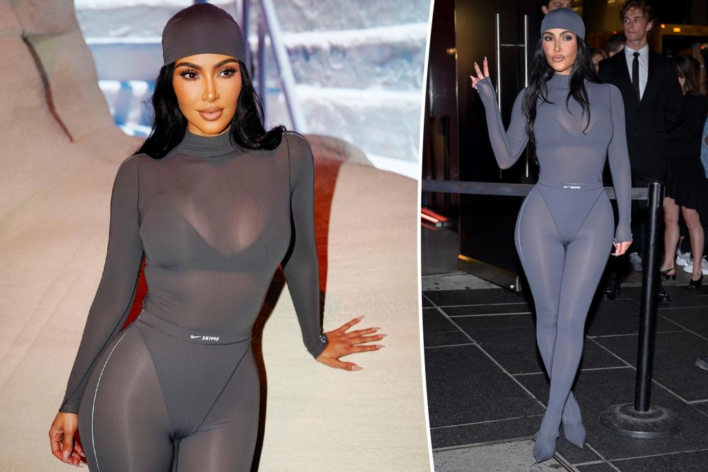 Kim Kardashian wears totally sheer catsuit to launch NikeSkims
