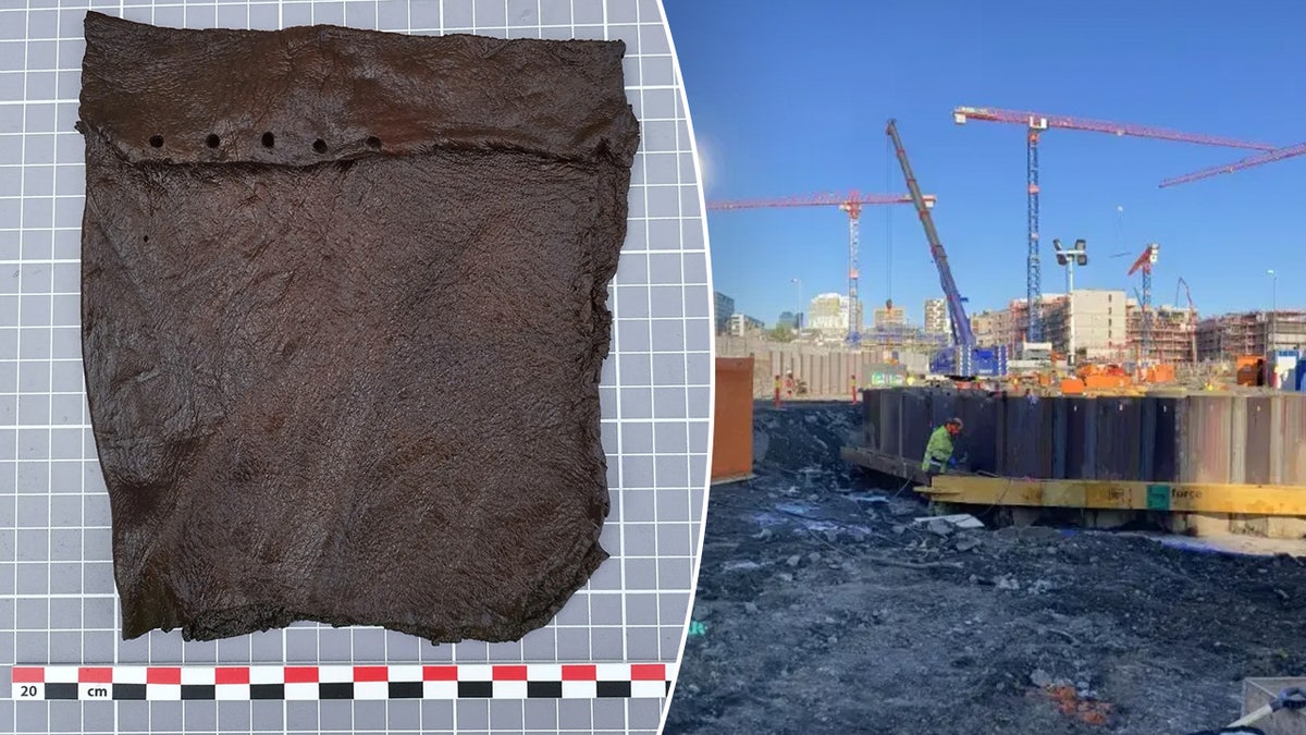 Leather straps and small shoes among other finds from Bjørvika