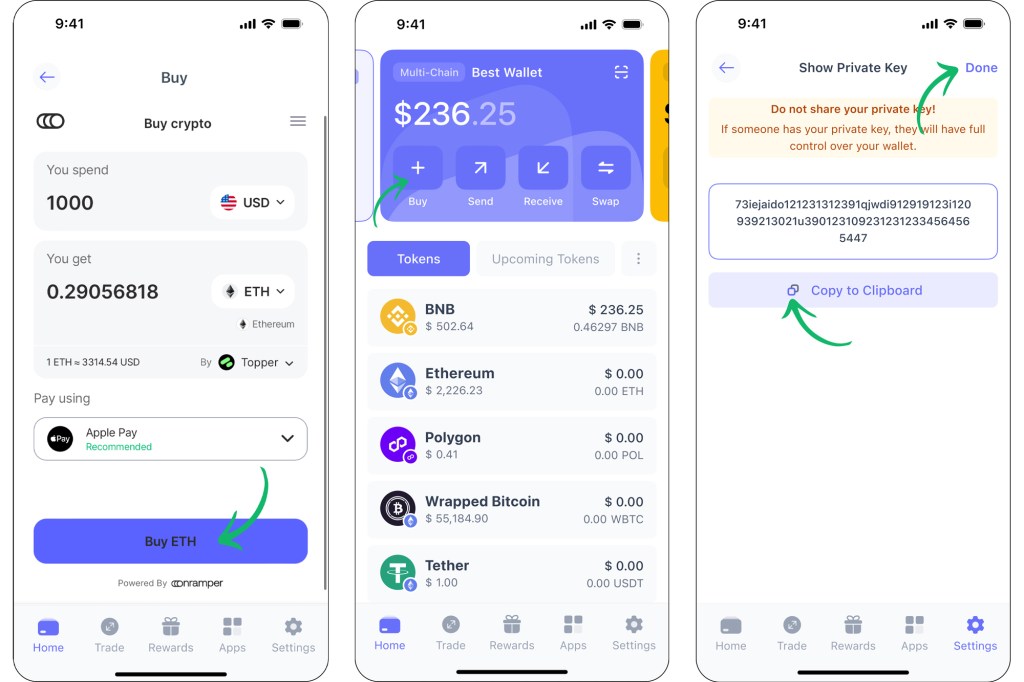 Best Wallet key features