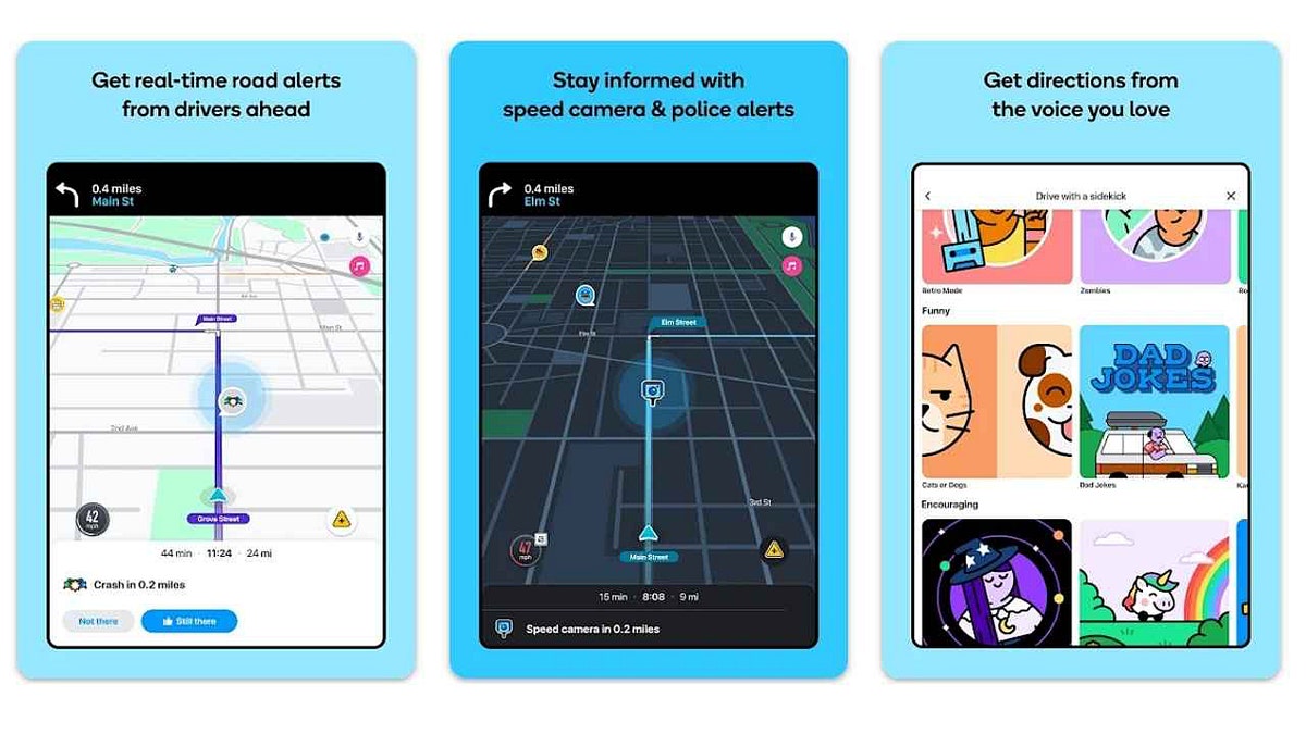Car dashboard with navigation on an Android head unit