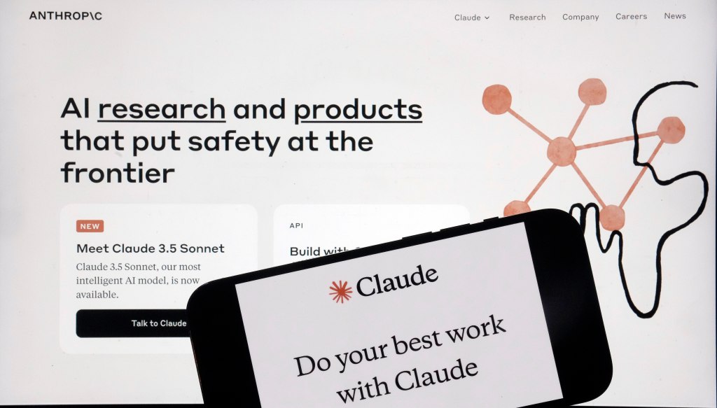 Anthropic website on a mobile phone