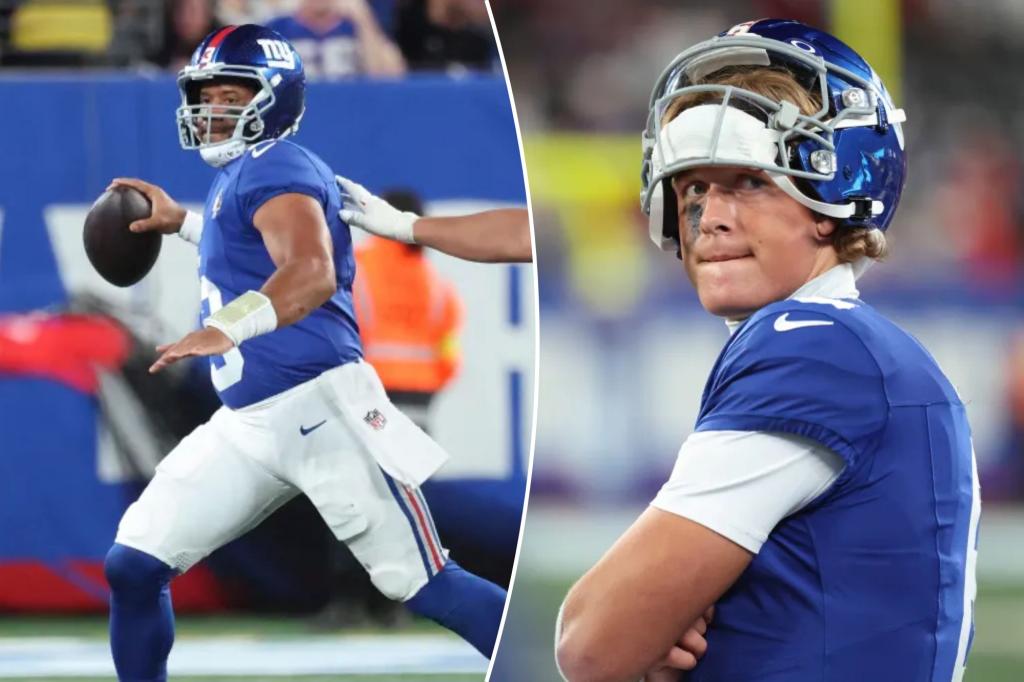 Giants coach opens door to bench Russell Wilson as Jaxson Dart's role grows