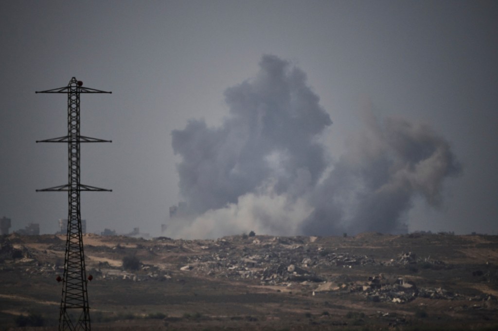 Smoke rising after Israeli strike