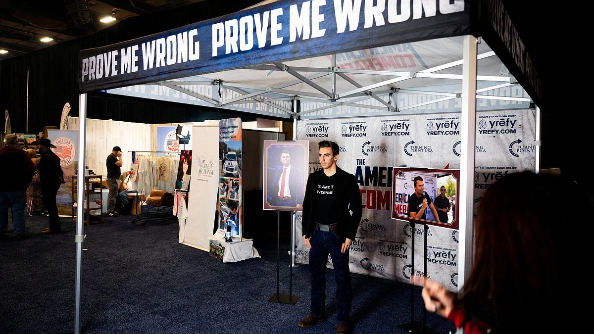 AmFest display reproducing Kirk murder scene fuels debate at Turning Point USA event