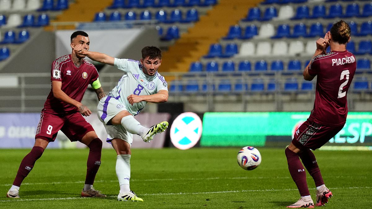 Scotland beat Belarus 2-0 as Adams and an own goal secure qualifying win
