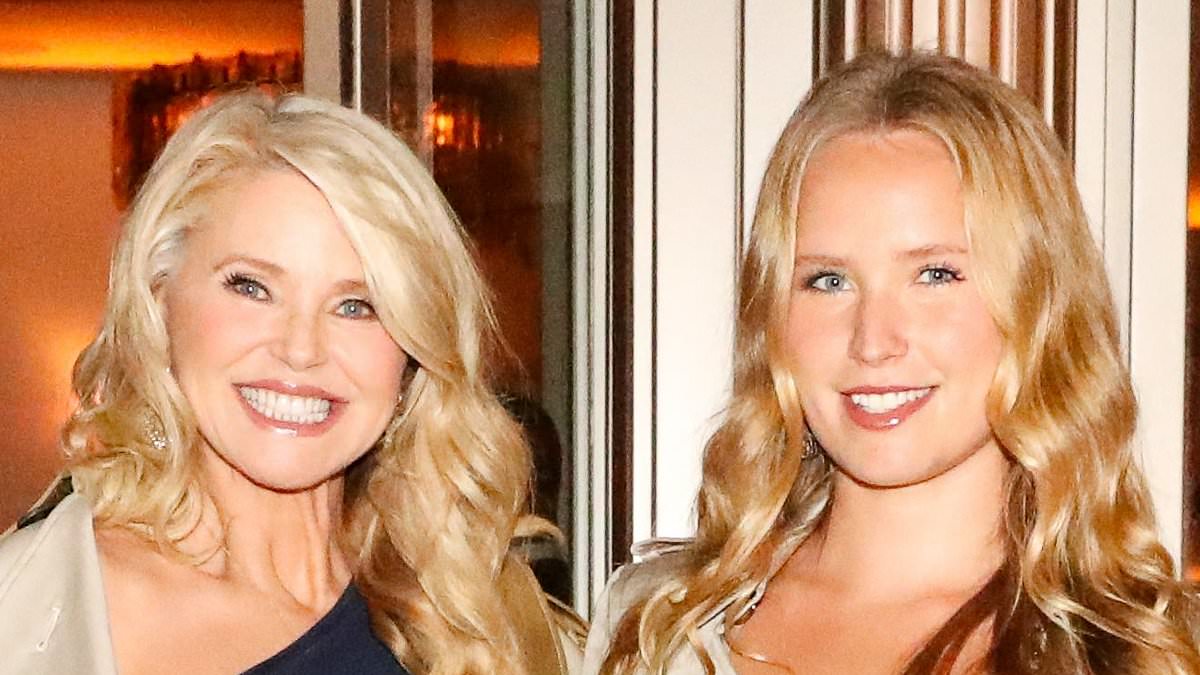 Christie Brinkley, 71, shines in navy dress at RH Manhasset unveiling with lookalike daughter Sailor, 27