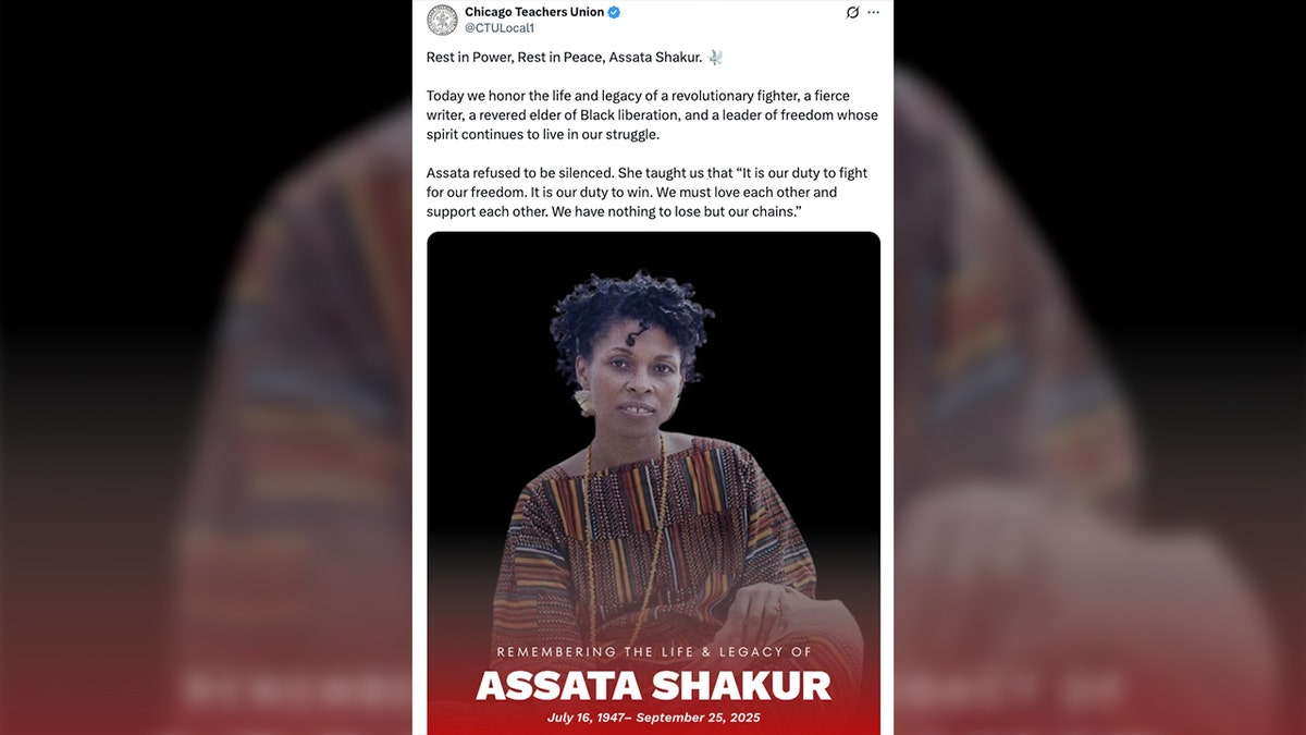 Chicago Teachers Union under fire for honoring Assata Shakur after death in Cuba