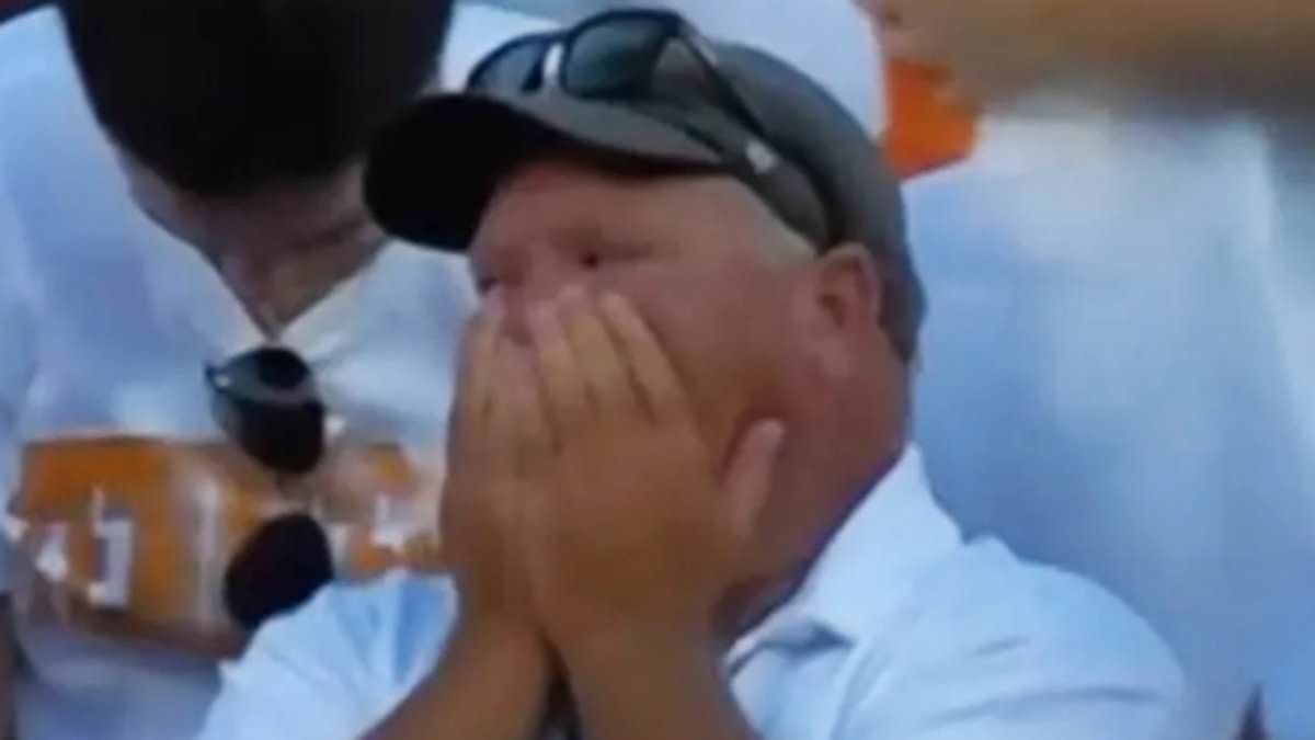 Tennessee fan's on-screen reactions go viral after overtime loss to Georgia