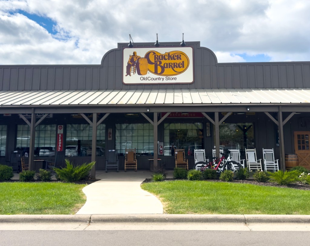 Exterior of a Cracker Barrel restaurant