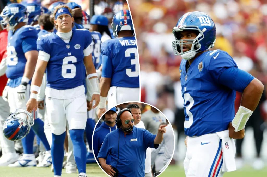 Giants keep Russell Wilson as starter after Week 1 loss, coach says