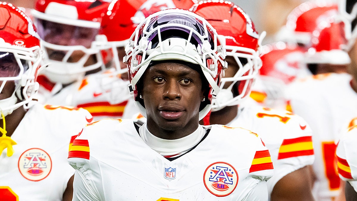 Xavier Worthy watches preseason action