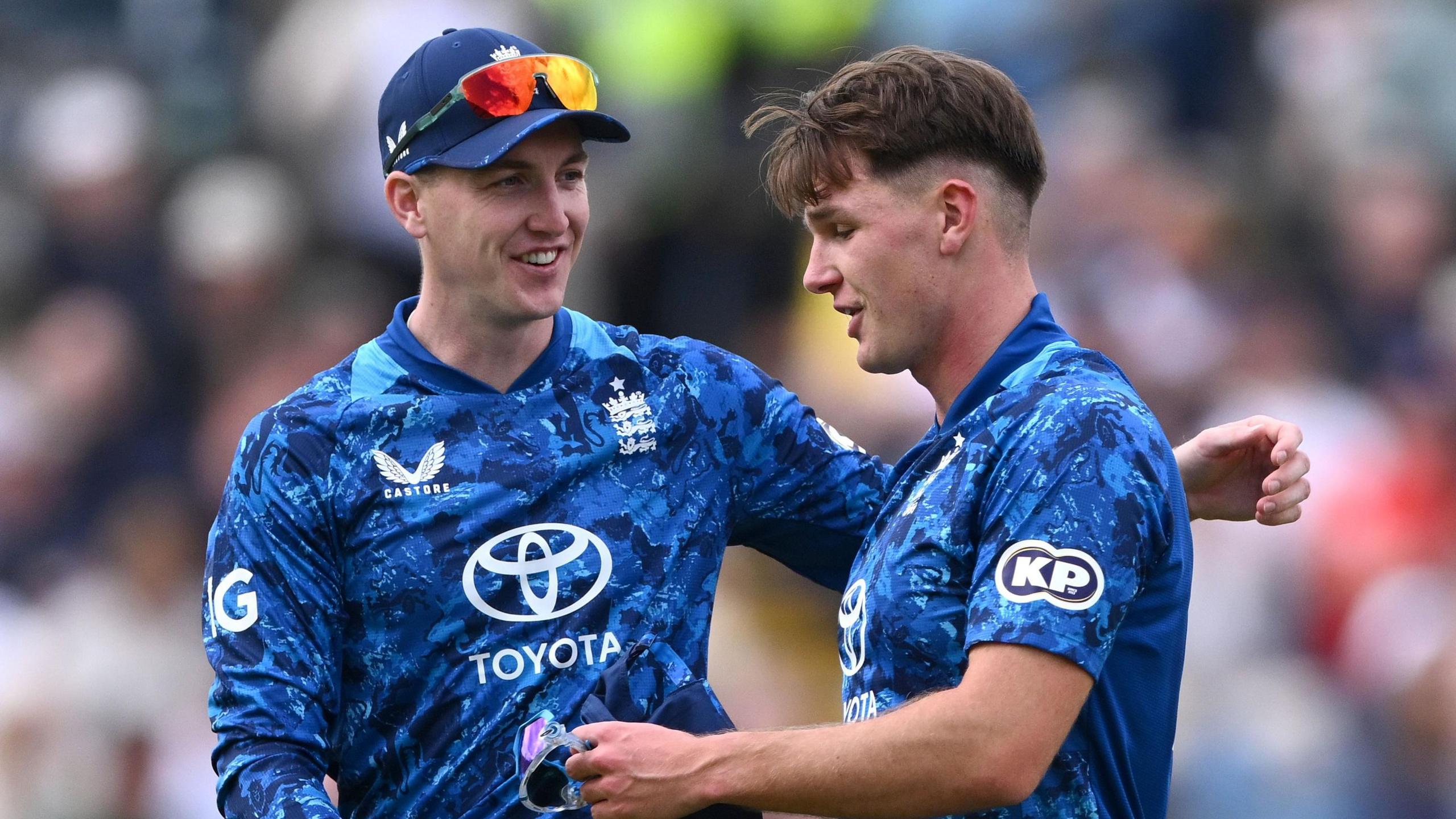 England players in action