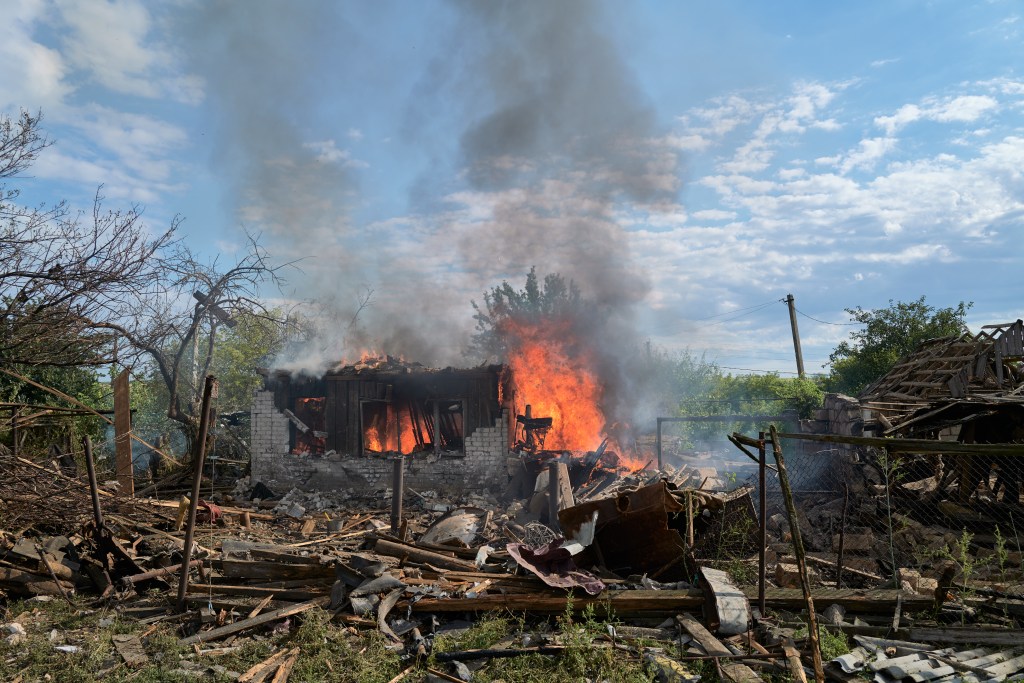 Iverske village in eastern Ukraine