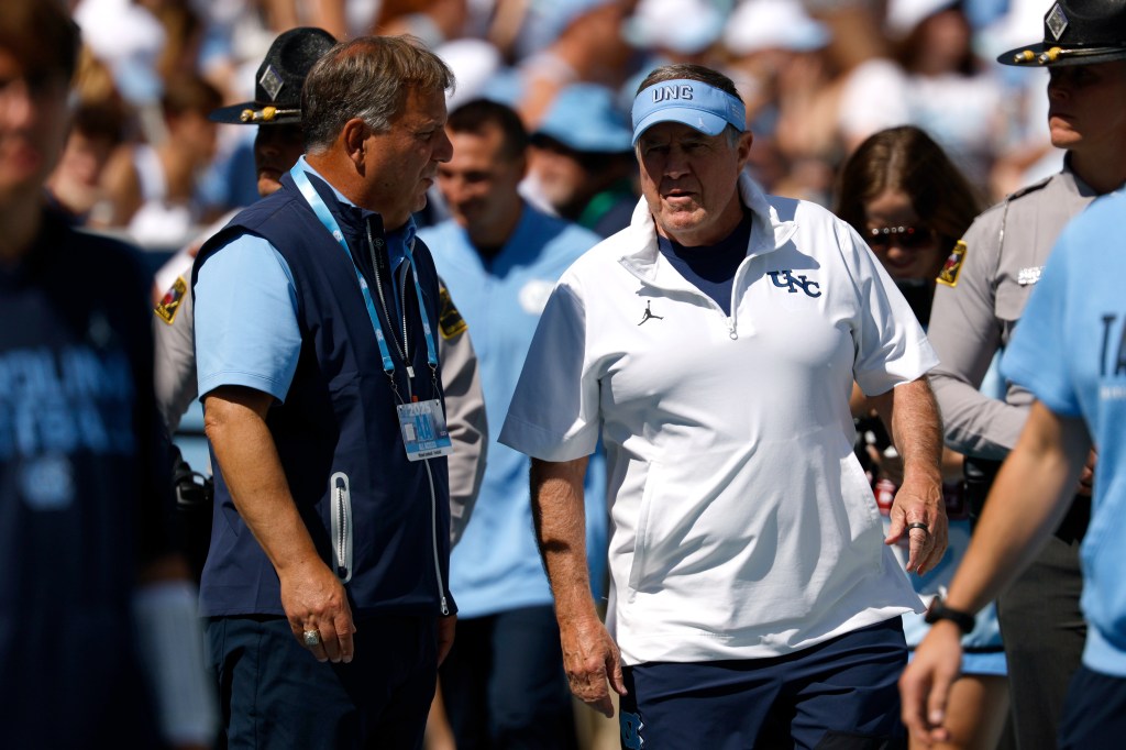 Michael Lombardi on the UNC sideline