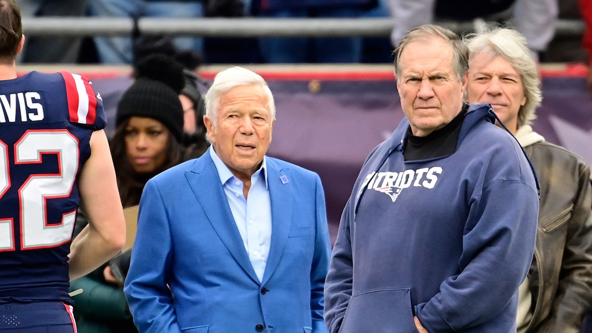 Bill Belichick and Robert Kraft watch before a game