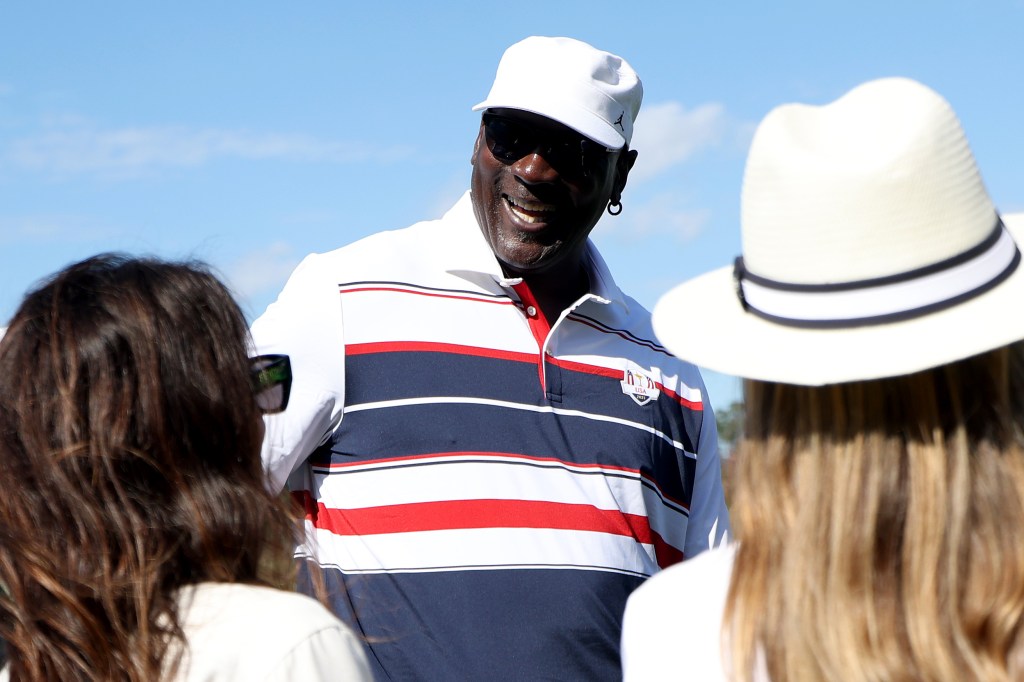 Michael Jordan on the course at Ryder Cup