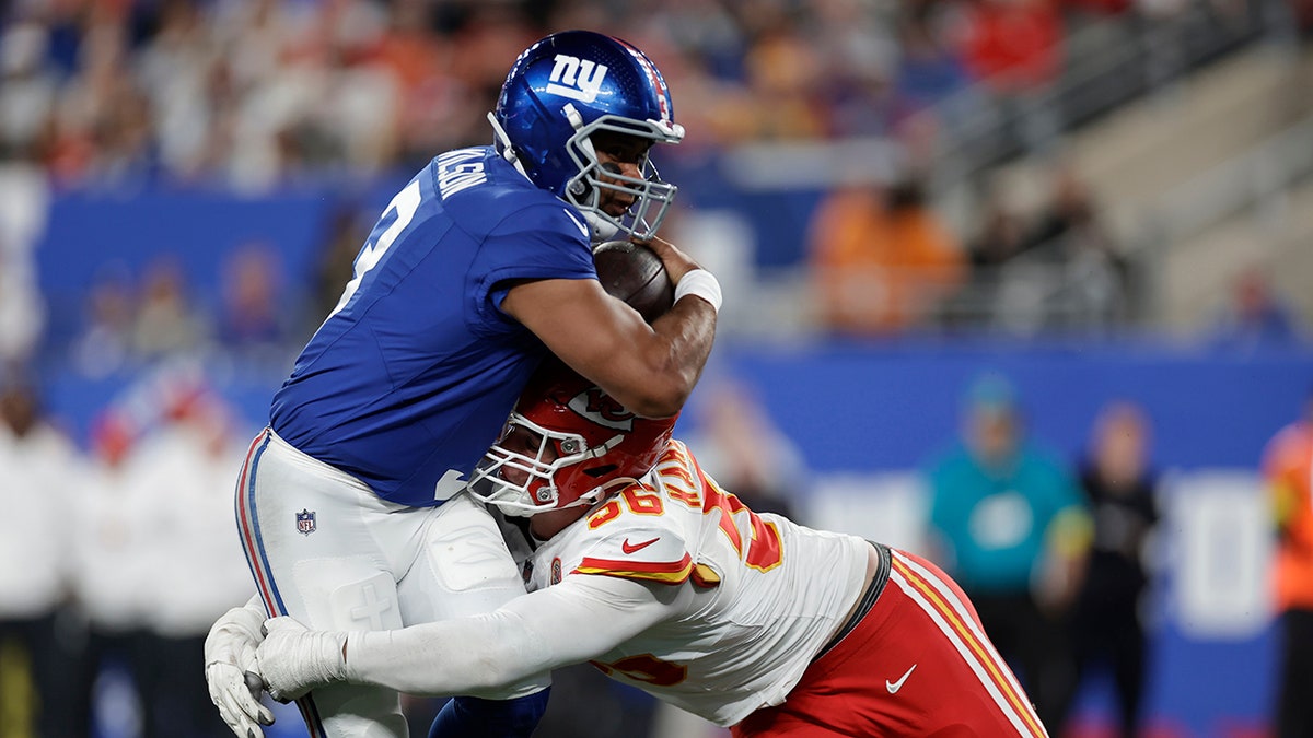 Russell Wilson on the field