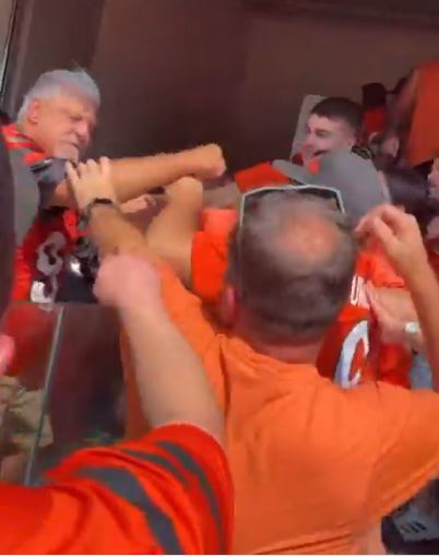 Crowd scene at Paycor Stadium after altercation