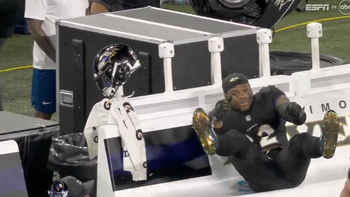 Derrick Henry's sideline temper tantrum after late fumble goes viral as Ravens fall to Lions