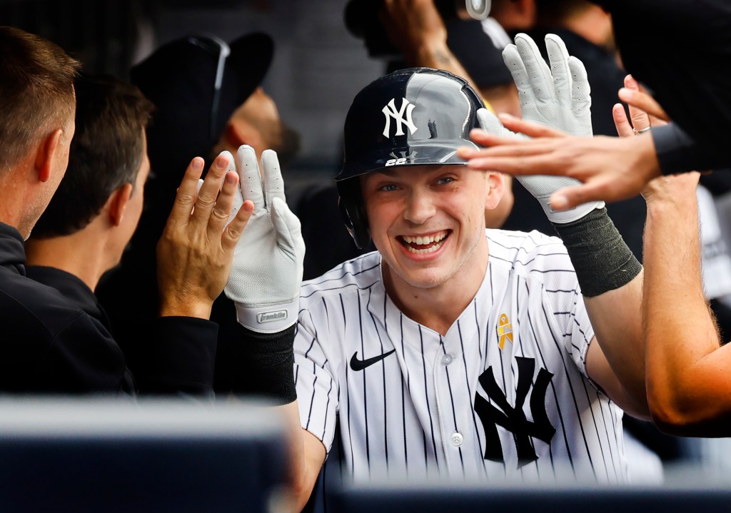 Ben Rice celebrates after hitting a three-run home run