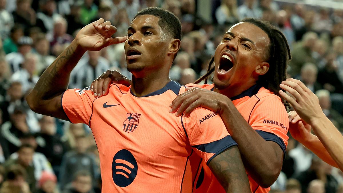 Rashford double stings Newcastle as Barcelona edge ahead in Champions League return
