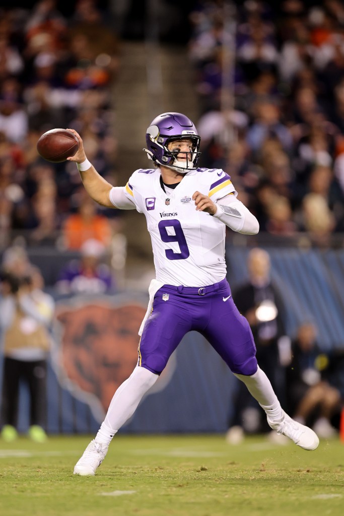McCarthy celebrates with coach Kevin O'Connell after the win