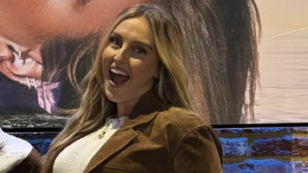 Perrie Edwards shows baby bump at listening party for solo debut ahead of Friday release