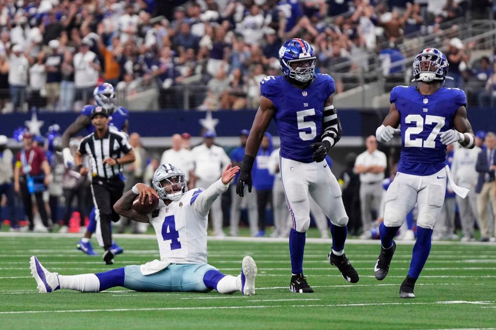 Giants Rally Past Cowboys on Malik Nabers’ Late Catch as Russell Wilson Shines, Defense Stumbles
