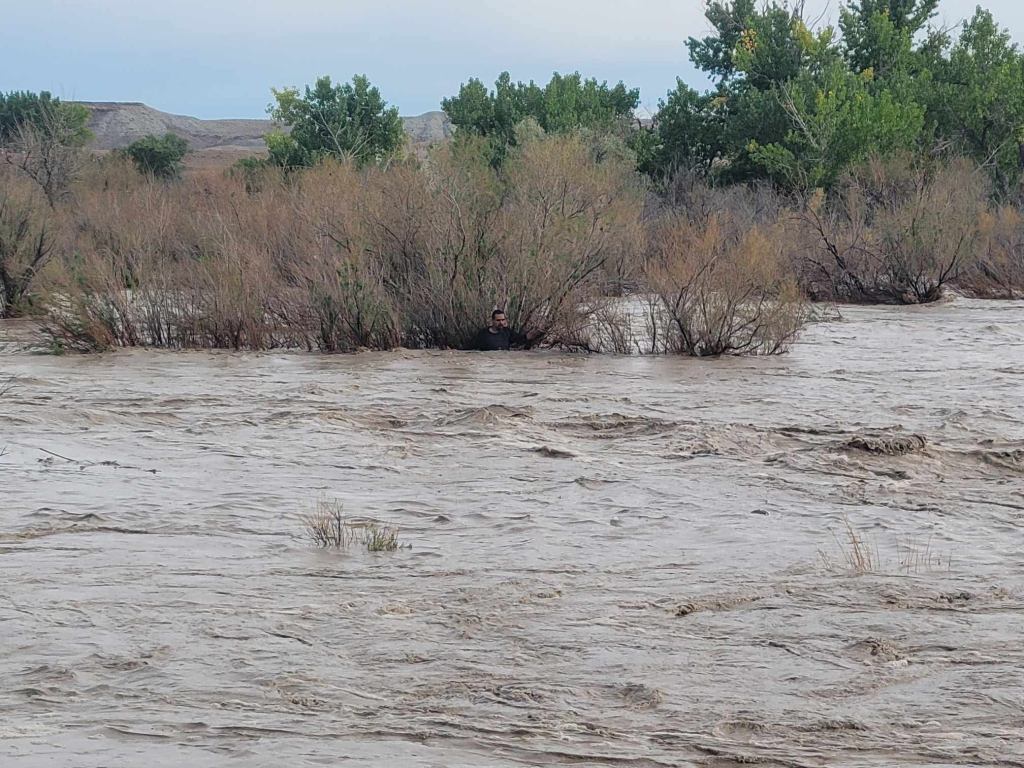 Kayak used in the rescue