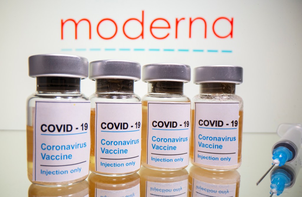 Vials labeled COVID-19