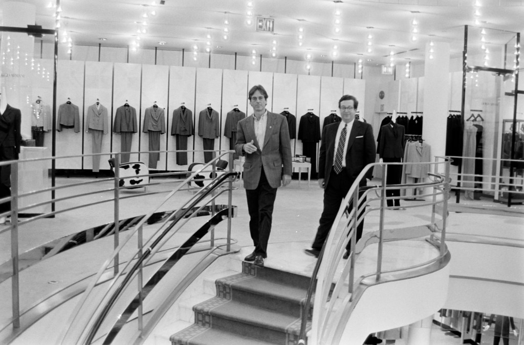 Photo, Fairchild Archive: Gene and Bob Pressman at Barneys era