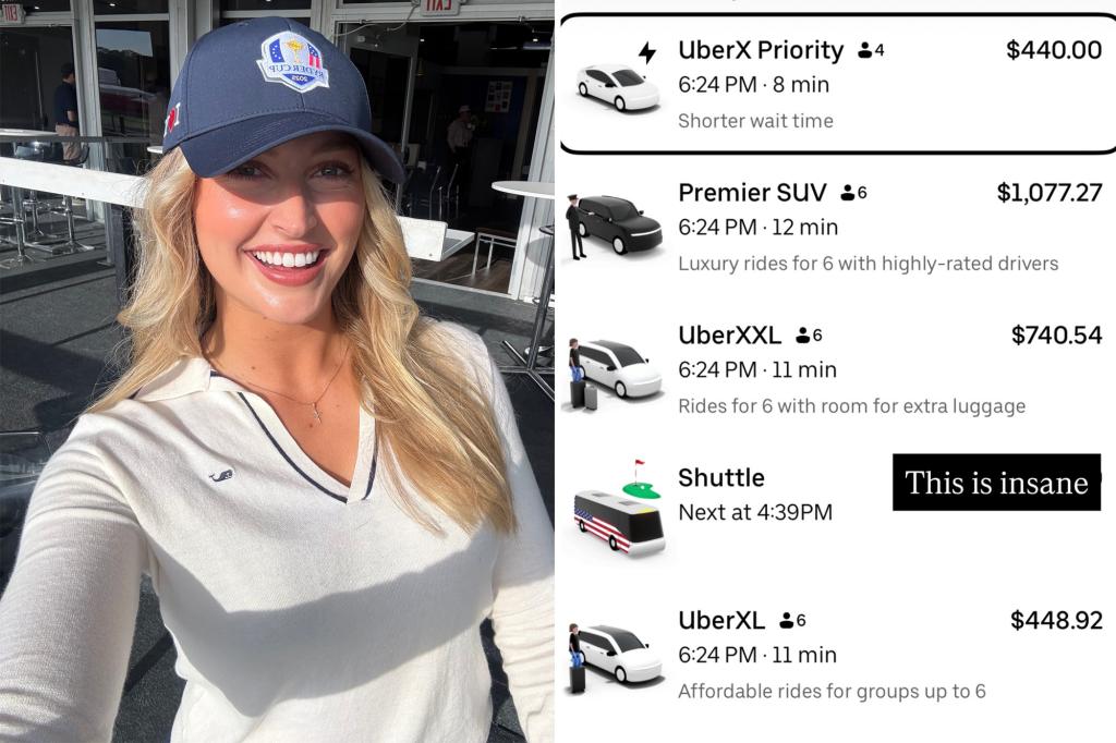 Golf influencer shocked by Uber prices at Ryder Cup