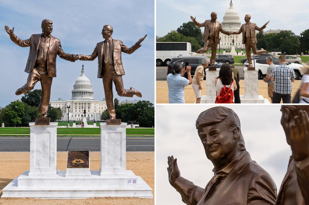 Garish Trump-Epstein statue removed from DC National Mall after one-day installation