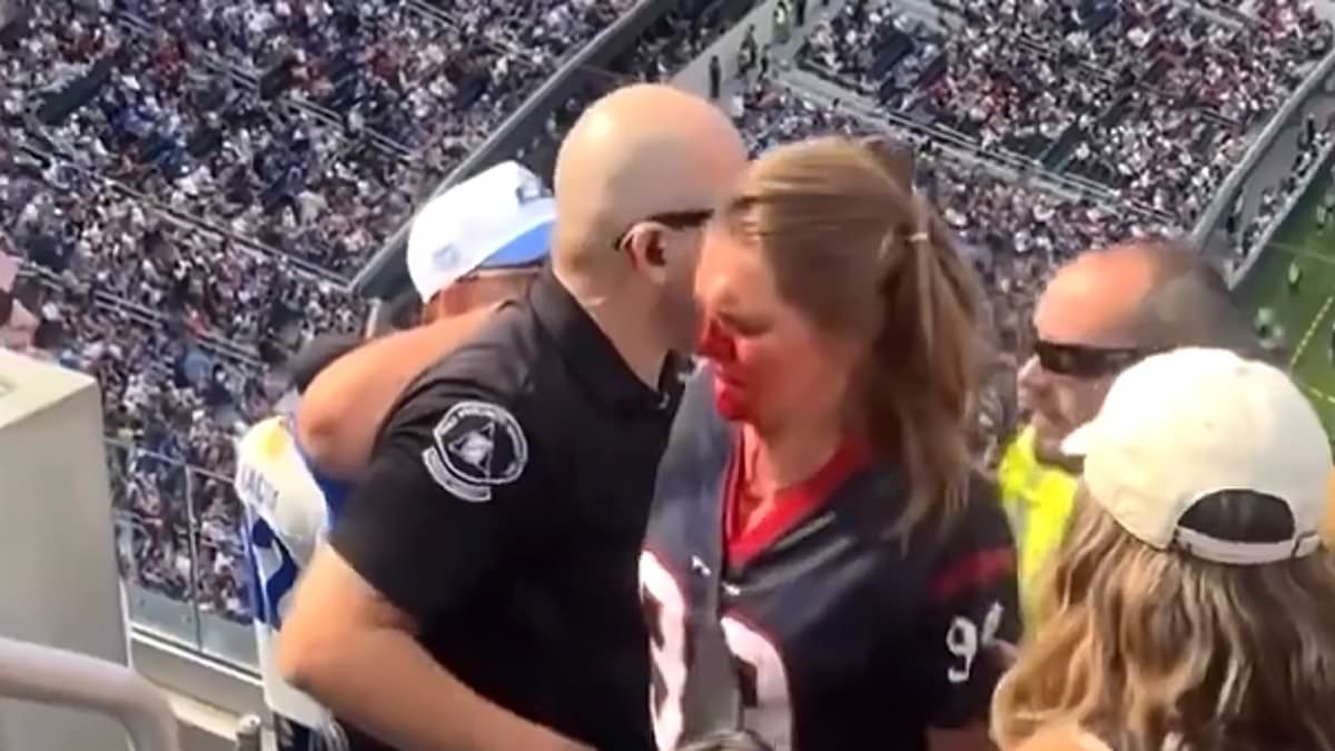 Woman left bloodied after altercation at SoFi Stadium during Texans-Rams opener