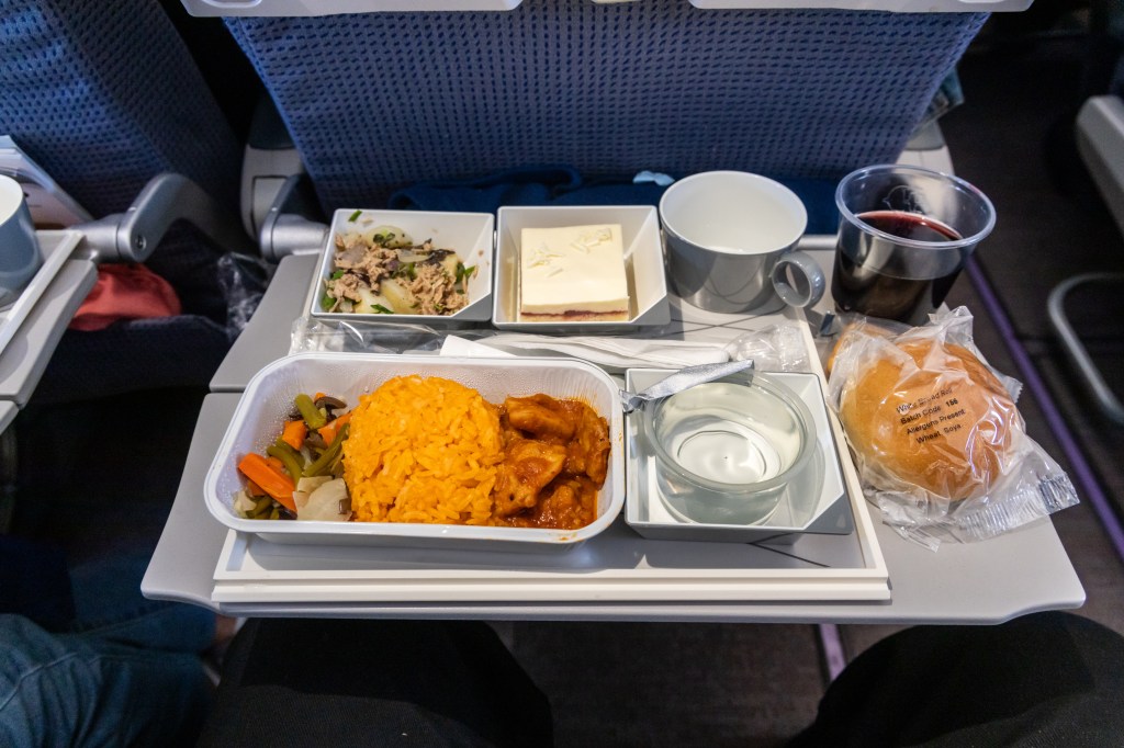 Long-haul inflight Asian meal