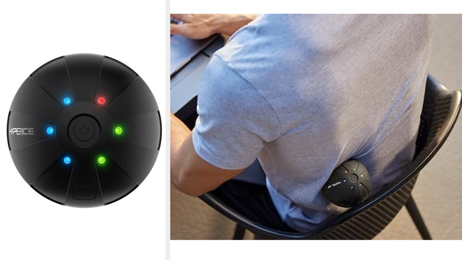 Person using a vibrating massage device